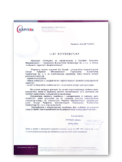 Kapitał List referencyjny